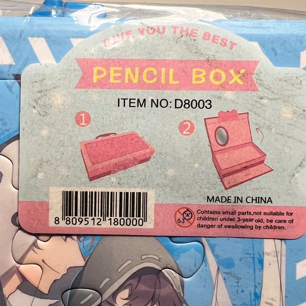 Identity V OS Pencil Box Blue Puzzle Lid Combination Lock D8003 Jack the Ripper